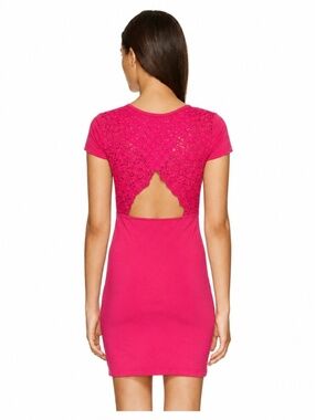 Aritzia Lace Open Back Bodycon Dress – Hot Pink/Fuchsia – Size XXS